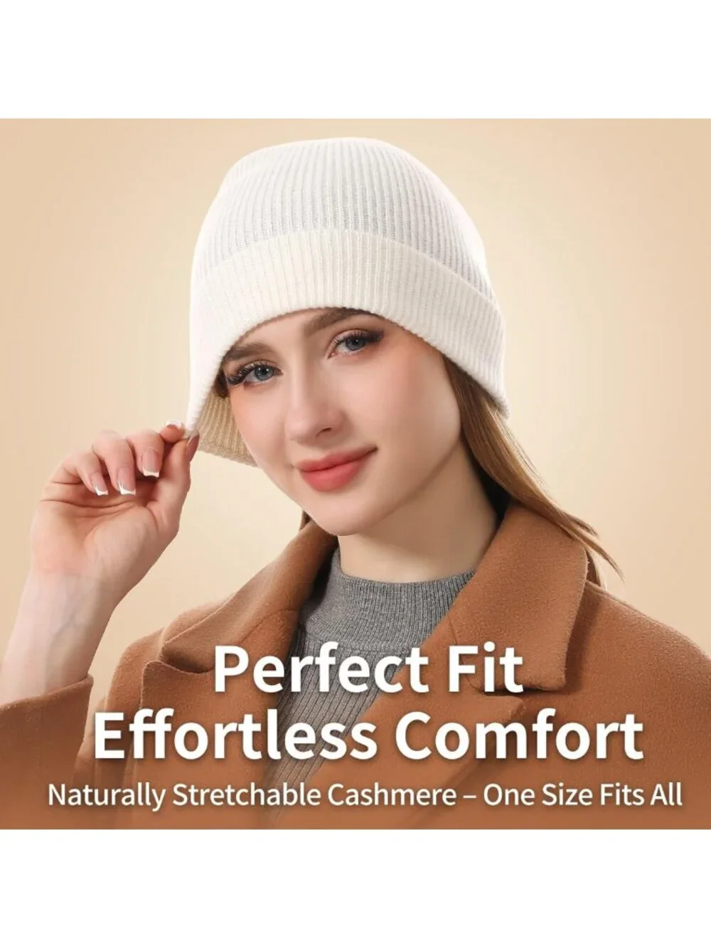 Luxurious 100% Cashmere Beanie for Women | Soft Knit Winter Hat with Gift Box
